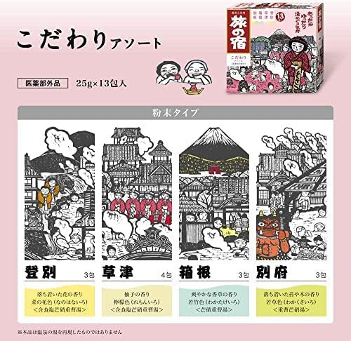 Japanese Bath Salt Samurai TABINO YADO - Onsen Milky & Clear Assortment Value Pack, 25g x 26 Packets Avelisse