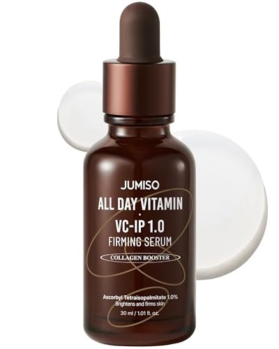 JUMISO All Day VC-IP 1.0 Firming Serum – Vitamin C, Aronia, Bakuchiol & Panthenol for Collagen Boosting & Fine Line Reduction, 1 oz