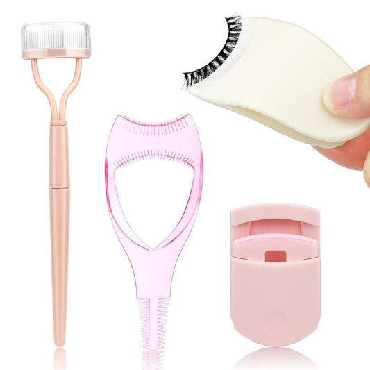Juome 4 in 1 Eyelash Applicator Tool Kit - False Lash Clip, Portable Eyelash Curler, Lash Separator, Mascara Comb - Lash Buddy Set for Women