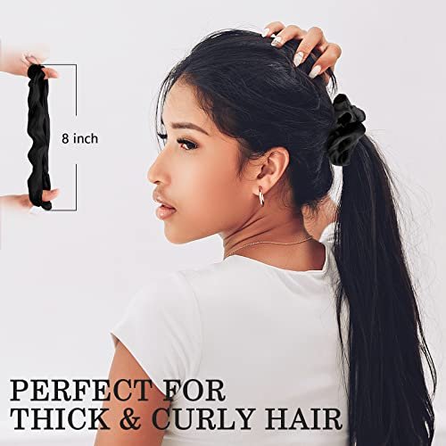 SUTHIA Satin Scrunchies 60 Pack – Silk Hair Ties for Women, Girls & Kids – No Damage, Non-Slip Ponytail Holders for Thick, Curly, Medium, Thin & Fine Hair – Black Scrunchies for Sleeping - görsel 10