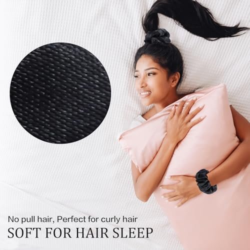 SUTHIA Satin Scrunchies 60 Pack – Silk Hair Ties for Women, Girls & Kids – No Damage, Non-Slip Ponytail Holders for Thick, Curly, Medium, Thin & Fine Hair – Black Scrunchies for Sleeping - görsel 8