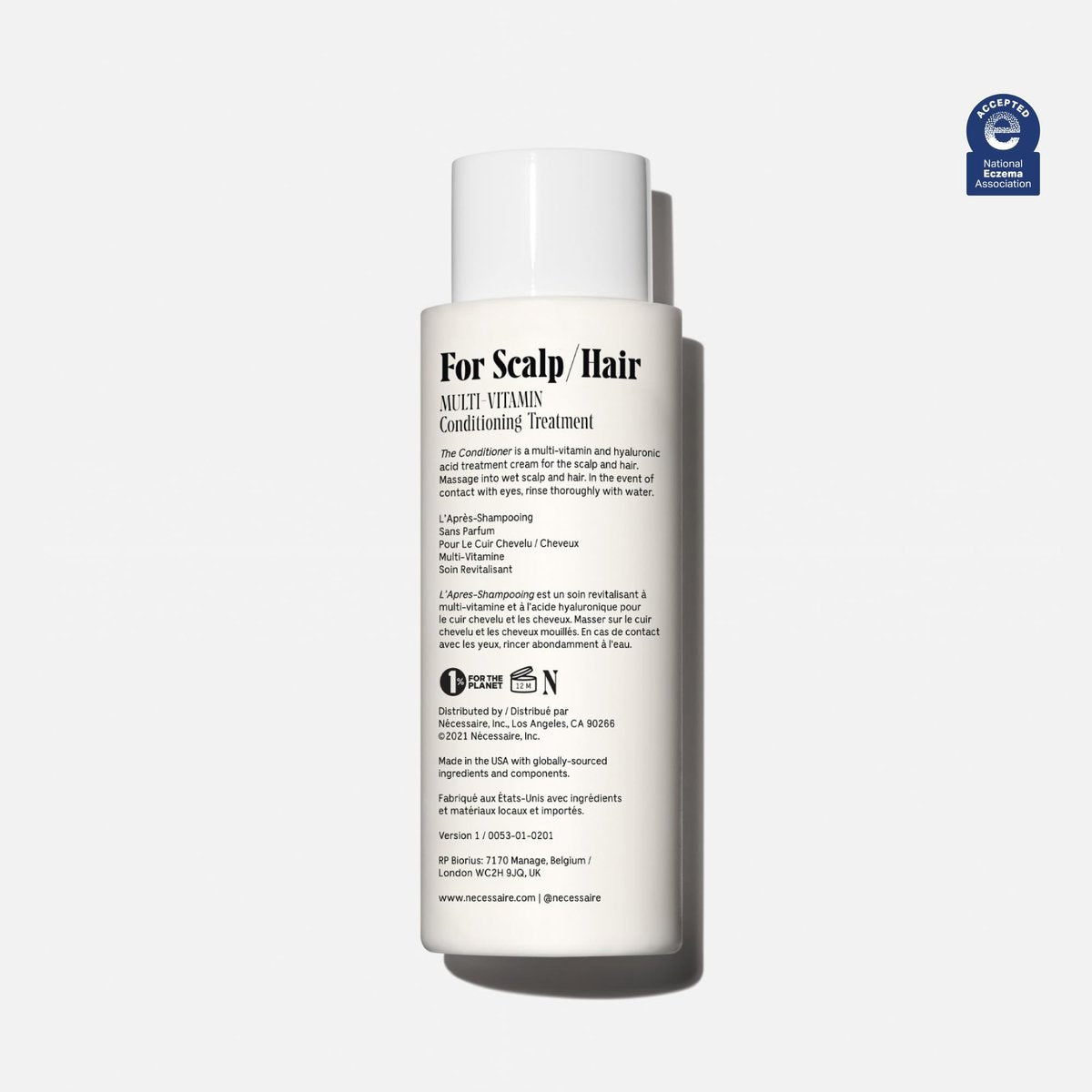 Nécessaire The Conditioner - Fragrance-Free Hydrating Treatment for Scalp & Hair with Hyaluronic Acid, Hypoallergenic, Dermatologist-Tested, 8.4 fl oz Avelisse