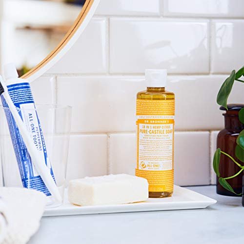 Dr. Bronner's Pure-Castile Liquid Soap Variety Pack - Citrus, Tea Tree, Rose, & Eucalyptus, Made with Organic Oils, 18-in-1 Uses: Face, Body, Hair, Laundry, Pets & Dishes (8 oz, 4-Pack) Avelisse