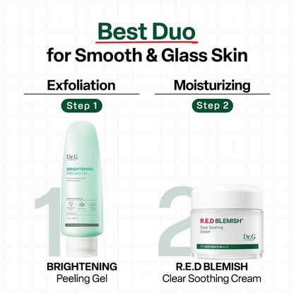 Dr. G R.E.D. Blemish Clear Soothing Cream - Calming Korean Moisturizer for Redness, Soothes Acne & Irritation, with Centella Asiatica, Long-Lasting Hydration, 2.36 fl oz Avelisse
