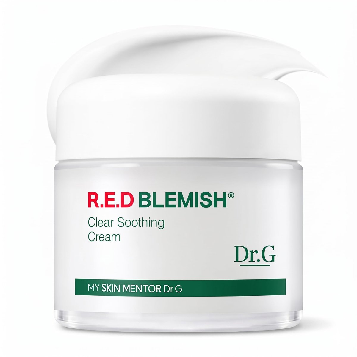 Dr. G R.E.D. Blemish Clear Soothing Cream - Calming Korean Moisturizer for Redness, Soothes Acne & Irritation, with Centella Asiatica, Long-Lasting Hydration, 2.36 fl oz Avelisse