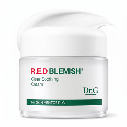 Dr. G R.E.D. Blemish Clear Soothing Cream - Calming Korean Moisturizer for Redness, Soothes Acne & Irritation, with Centella Asiatica, Long-Lasting Hydration, 2.36 fl oz Avelisse