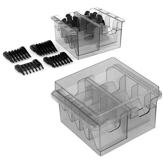 Limit Comb Storage Box - Clear Grey Clipper Comb Organizer for Barbershop