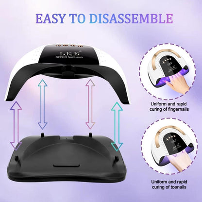 268W UV LED Nail Lamp - LKE Professional Nail Dryer for Gel Polish with 4 Timers, 57 Beads & Auto Sensor (White) Avelisse