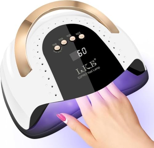 268W UV LED Nail Lamp - LKE Professional Nail Dryer for Gel Polish with 4 Timers, 57 Beads & Auto Sensor (White) Avelisse