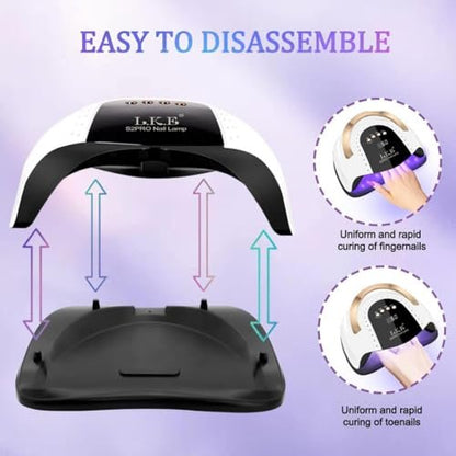 268W UV LED Nail Lamp - LKE Professional Nail Dryer for Gel Polish with 4 Timers, 57 Beads & Auto Sensor (White) Avelisse
