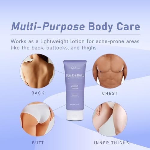 Maximum Strength Butt Acne Clearing Treatment - Body Cream for Back, Buttocks, Thigh & Chest Acne Removal - Skin Clearing Lotion for Men & Women - Foaming Cleanser for Bacne & Cystic Acne - görsel 5