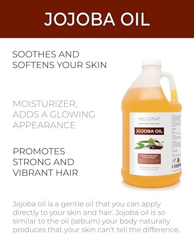 velona Jojoba Oil - 1 Gallon (128 Fl Oz) | 100% Pure, Natural, Unrefined Cold Pressed Hexane Free Moisturizing Oil for Face, Hair, Body, Stretch Marks & Cuticles Avelisse