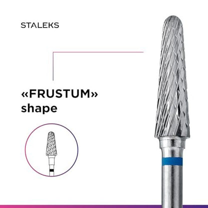 STALEKS PRO Expert Carbide Nail Drill Bit – Frustum Shape, Medium Hardness (4mm Head / 13mm WP) for Artificial Nail Correction & Skin Processing