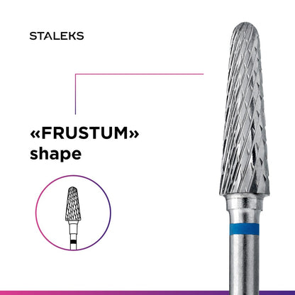STALEKS PRO Expert Carbide Nail Drill Bit – Frustum Shape, Medium Hardness (4mm Head / 13mm WP) for Artificial Nail Correction & Skin Processing