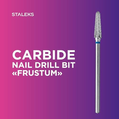 STALEKS PRO Expert Carbide Nail Drill Bit – Frustum Shape, Medium Hardness (4mm Head / 13mm WP) for Artificial Nail Correction & Skin Processing