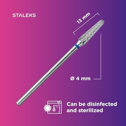 STALEKS PRO Expert Carbide Nail Drill Bit – Frustum Shape, Medium Hardness (4mm Head / 13mm WP) for Artificial Nail Correction & Skin Processing - görsel 14
