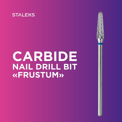 STALEKS PRO Expert Carbide Nail Drill Bit – Frustum Shape, Medium Hardness (4mm Head / 13mm WP) for Artificial Nail Correction & Skin Processing
