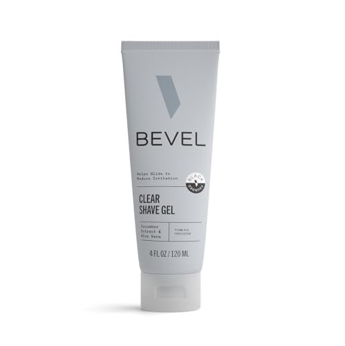 Bevel Essentials Clear Shave Gel for Men – Precise Detailing & Edging, Soothes Skin with Aloe Vera & Cucumber Extract, Prevents Razor Bumps, 4 Fl Oz