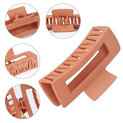Luraseea 15 Pack Hair Claw Clips - Big 4.1 Inch Rectangular Non-Slip Banana Jaw Clips for Women and Girls, Assorted Colors