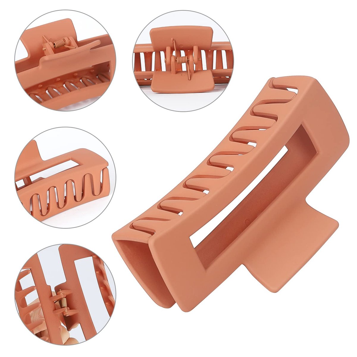 Luraseea 15 Pack Hair Claw Clips - Big 4.1 Inch Rectangular Non-Slip Banana Jaw Clips for Women and Girls, Assorted Colors - görsel 3