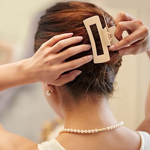 Luraseea 15 Pack Hair Claw Clips - Big 4.1 Inch Rectangular Non-Slip Banana Jaw Clips for Women and Girls, Assorted Colors - görsel 12