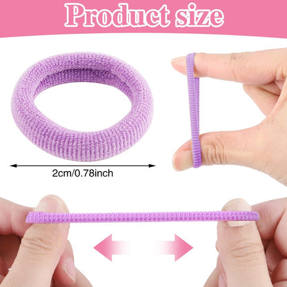 400 Pcs Baby Hair Ties - 2cm Multicolor Cotton Soft Seamless Ponytail Holders for Girls - Stocking Stuffers for Kids