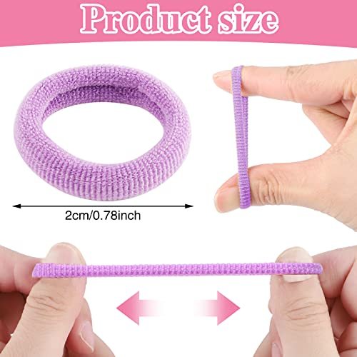 400 Pcs Baby Hair Ties - 2cm Multicolor Cotton Soft Seamless Ponytail Holders for Girls - Stocking Stuffers for Kids - görsel 3