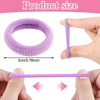 400 Pcs Baby Hair Ties - 2cm Multicolor Cotton Soft Seamless Ponytail Holders for Girls - Stocking Stuffers for Kids