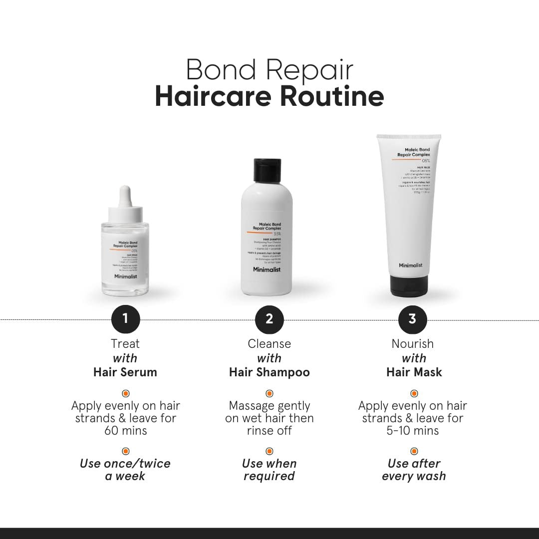 Minimalist Hair Shampoo for Damaged & Frizzy Hair – Maleic Bond Repair Complex 3.5%, Argan Oil, Ceramides & Coconut Oil – 8.5 Fl Oz Avelisse
