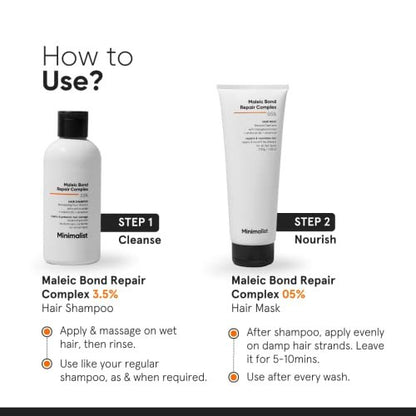 Minimalist Hair Shampoo for Damaged & Frizzy Hair – Maleic Bond Repair Complex 3.5%, Argan Oil, Ceramides & Coconut Oil – 8.5 Fl Oz Avelisse