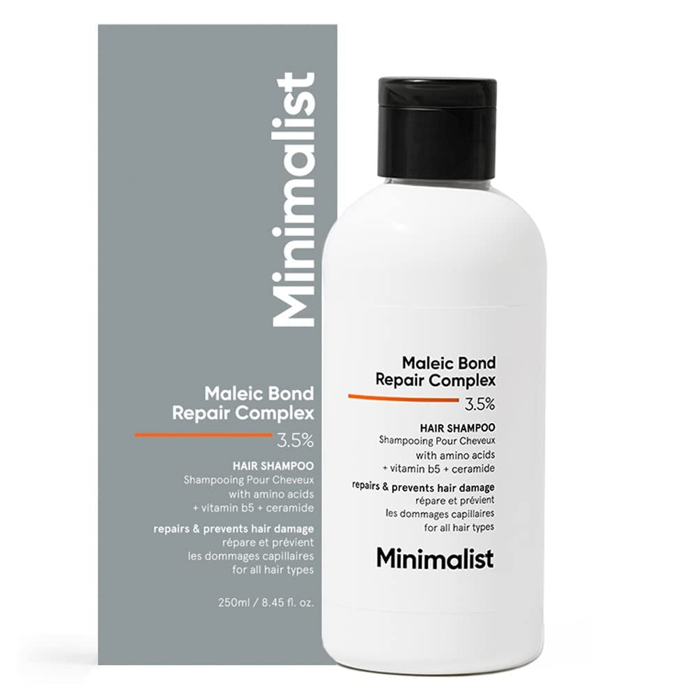 Minimalist Hair Shampoo for Damaged & Frizzy Hair – Maleic Bond Repair Complex 3.5%, Argan Oil, Ceramides & Coconut Oil – 8.5 Fl Oz Avelisse