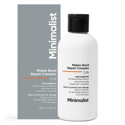 Minimalist Hair Shampoo for Damaged & Frizzy Hair – Maleic Bond Repair Complex 3.5%, Argan Oil, Ceramides & Coconut Oil – 8.5 Fl Oz Avelisse