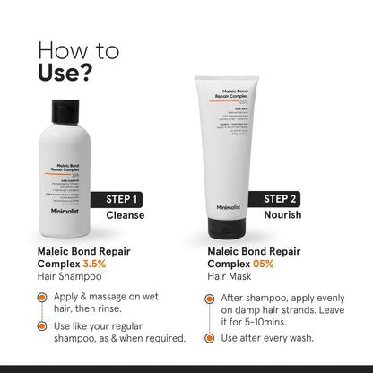 Minimalist Hair Shampoo for Damaged & Frizzy Hair – Maleic Bond Repair Complex 3.5%, Argan Oil, Ceramides & Coconut Oil – 8.5 Fl Oz Avelisse