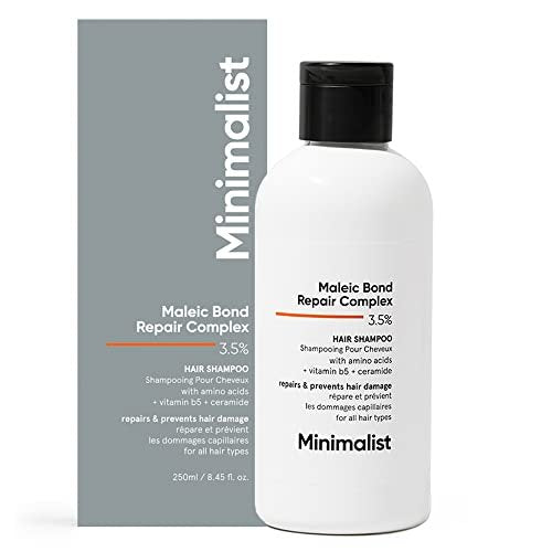 Minimalist Hair Shampoo for Damaged & Frizzy Hair – Maleic Bond Repair Complex 3.5%, Argan Oil, Ceramides & Coconut Oil – 8.5 Fl Oz Avelisse