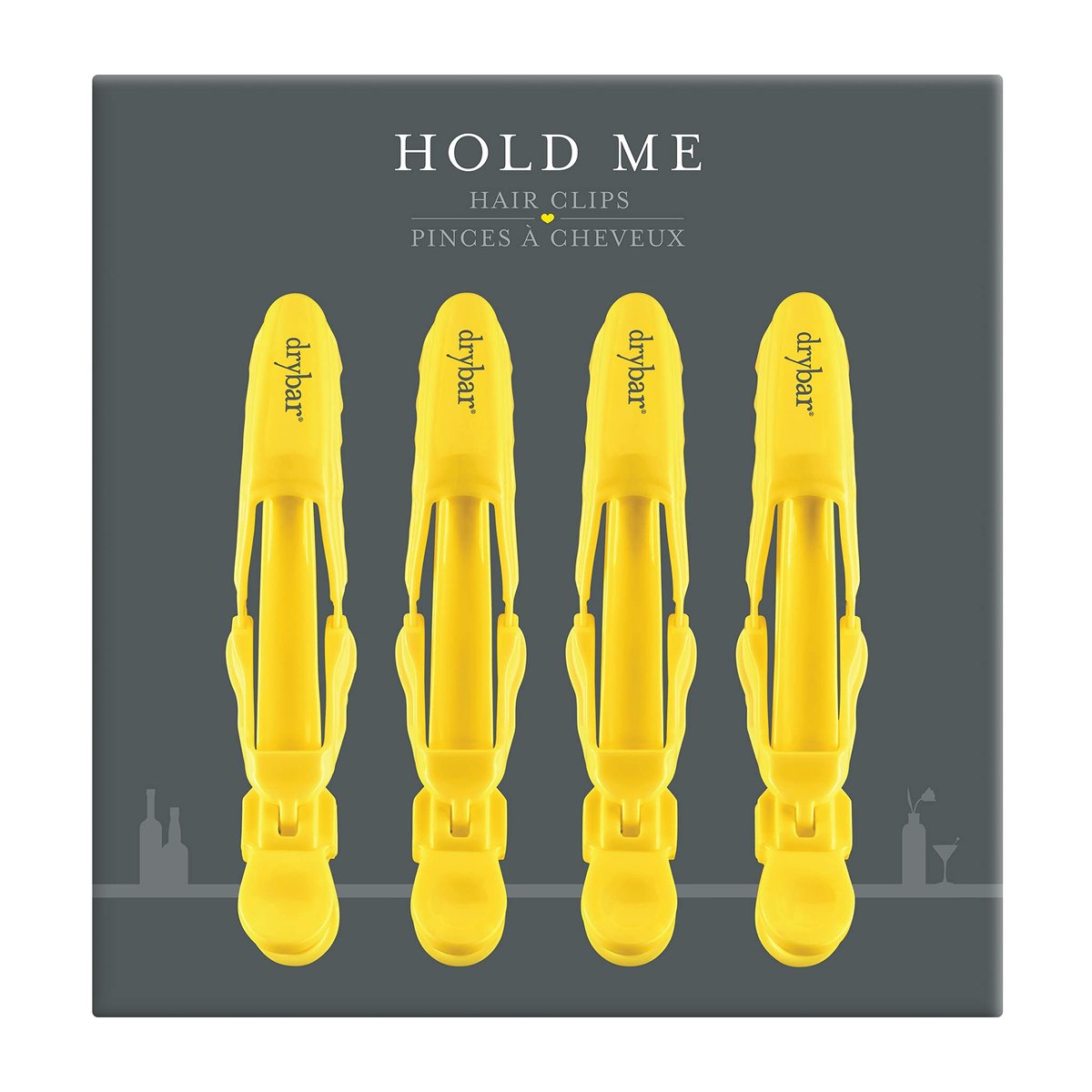 Drybar Hold Me Hair Clips - 4 Count, Yellow, Secure Styling Clips for Sectioning and Drying Avelisse