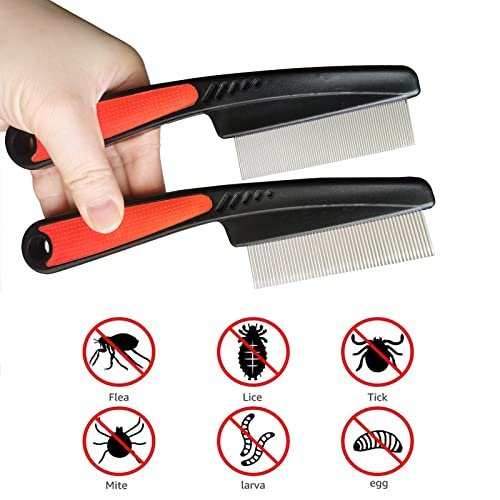 2 Pieces Stainless Steel Fine & Wide Tooth Comb Set - Professional Dandruff Combs Grooming Tool for Men and Women - görsel 14