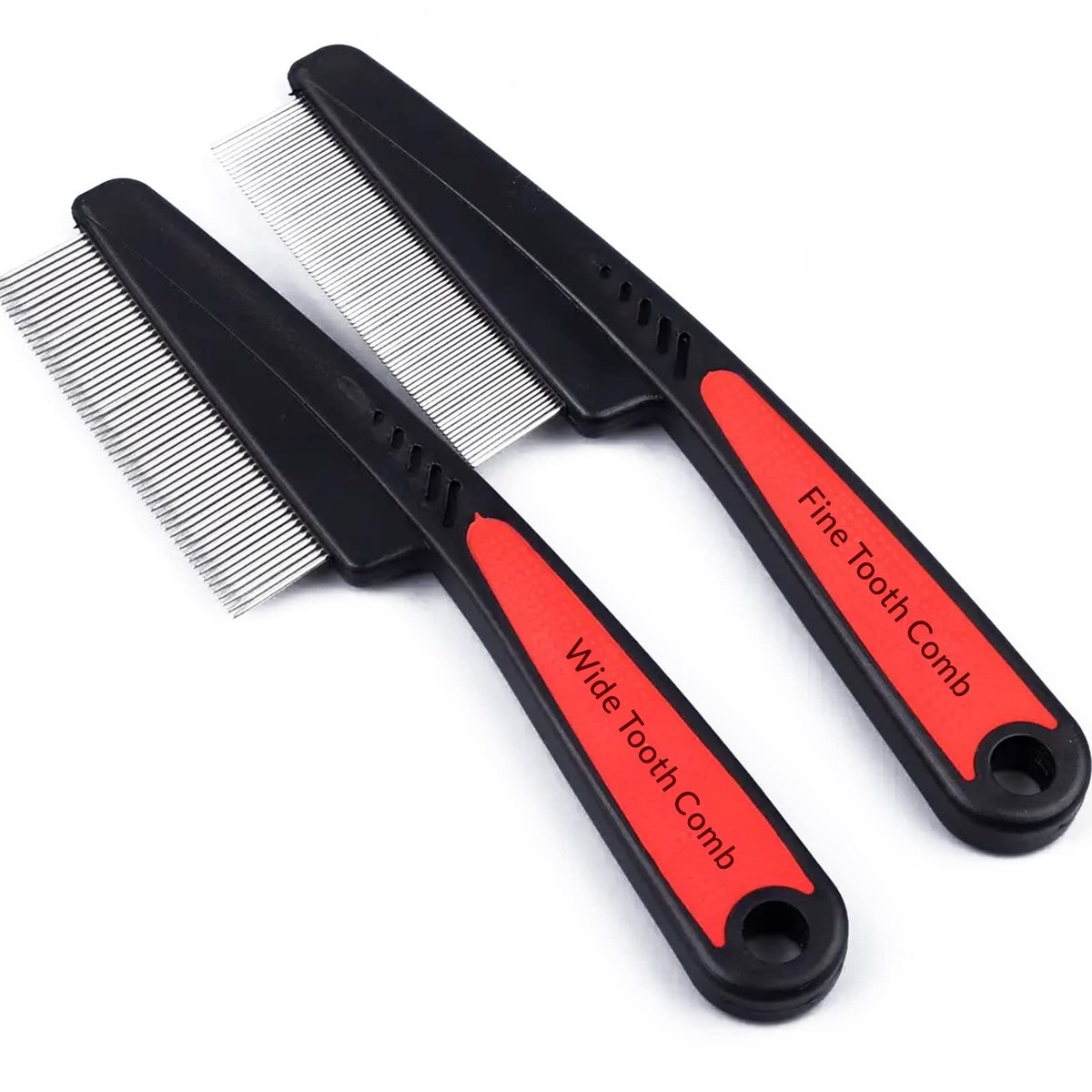 2 Pieces Stainless Steel Fine & Wide Tooth Comb Set - Professional Dandruff Combs Grooming Tool for Men and Women - görsel 1