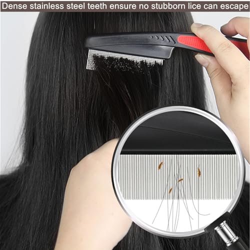 2 Pieces Stainless Steel Fine & Wide Tooth Comb Set - Professional Dandruff Combs Grooming Tool for Men and Women - görsel 8
