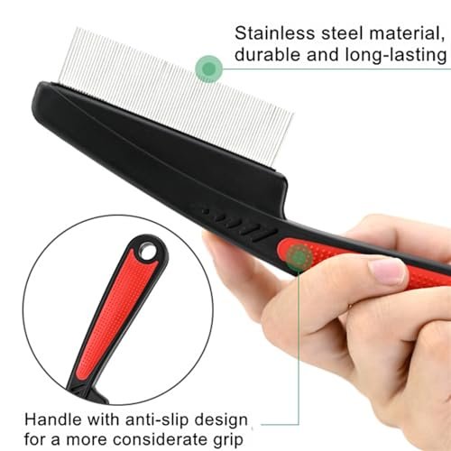 2 Pieces Stainless Steel Fine & Wide Tooth Comb Set - Professional Dandruff Combs Grooming Tool for Men and Women - görsel 12