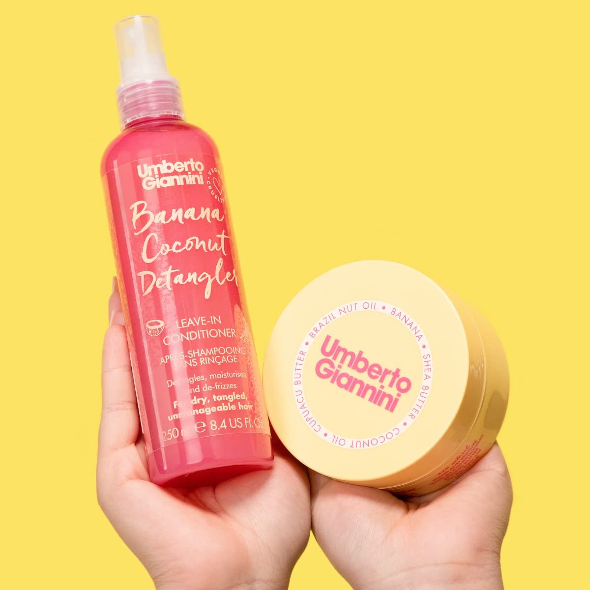 Umberto Giannini Banana Coconut Detangler - Lightweight Leave-In Conditioning Spray, 8.4 fl oz Avelisse
