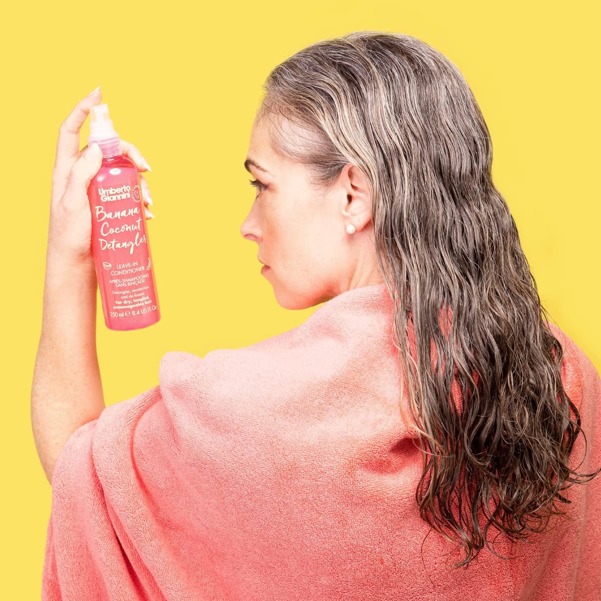 Umberto Giannini Banana Coconut Detangler - Lightweight Leave-In Conditioning Spray, 8.4 fl oz Avelisse