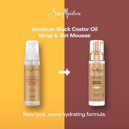Shea Moisture Manuka Honey & Mafura Oil Wrap & Set Mousse - Hydrating Styling Mousse for Hold, Body & Shine - 7.5 oz