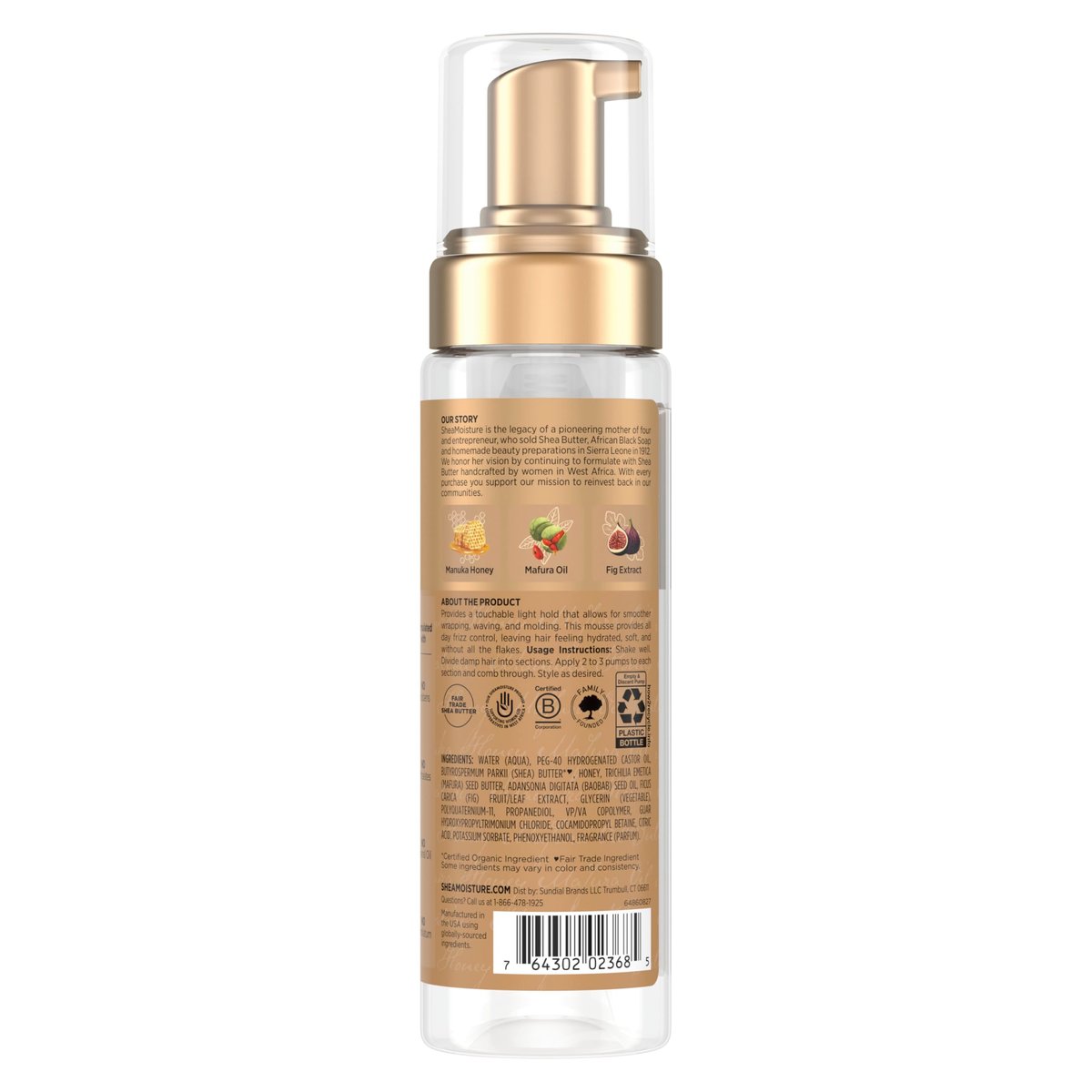Shea Moisture Manuka Honey & Mafura Oil Wrap & Set Mousse - Hydrating Styling Mousse for Hold, Body & Shine - 7.5 oz - görsel 3