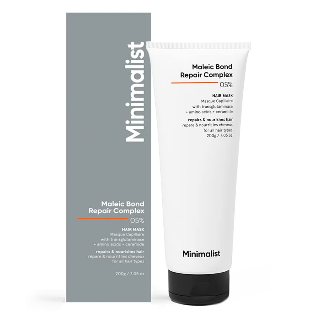 Minimalist Hair Mask for Damaged & Frizzy Hair | Maleic Bond Repair Complex 5% | Post Shampoo Treatment | 7.05 oz Avelisse
