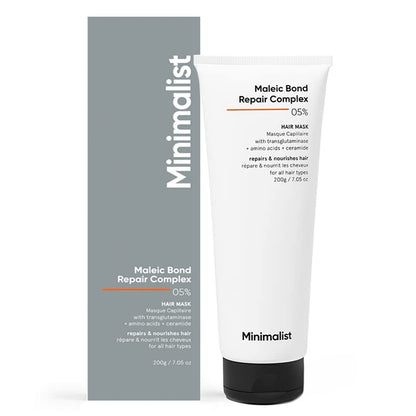 Minimalist Hair Mask for Damaged & Frizzy Hair | Maleic Bond Repair Complex 5% | Post Shampoo Treatment | 7.05 oz Avelisse