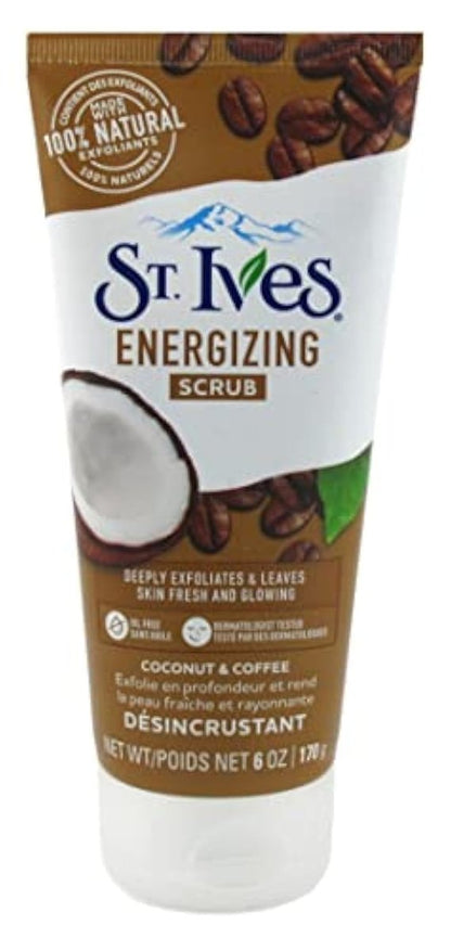 St. Ives Coconut & Coffee Energizing Scrub - 6 oz | Invigorating Body Exfoliator