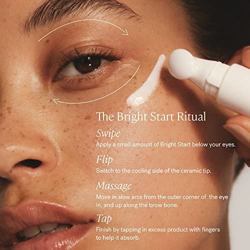 ILIA Plant-Based Bright Start Activated Eye Cream with Massage Tool Tip – Weightless Cooling Eye Cream for Puffiness & Fine Lines, Silicone-Free, Cruelty-Free, Vegan Clean Beauty (0.5 oz) Avelisse