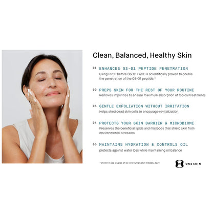 OneSkin PREP Facial Cleanser – Gentle Exfoliating Gel for Balanced, Sensitive Skin Avelisse