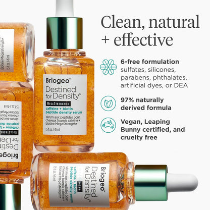 Briogeo Destined for Density Caffeine + Biotin Peptide Density Serum – Increases Hair Thickness & Volume for Fine or Thinning Hair, Fast-Absorbing, Non-Greasy, Fragrance-Free, Vegan & Cruelty-Free Avelisse