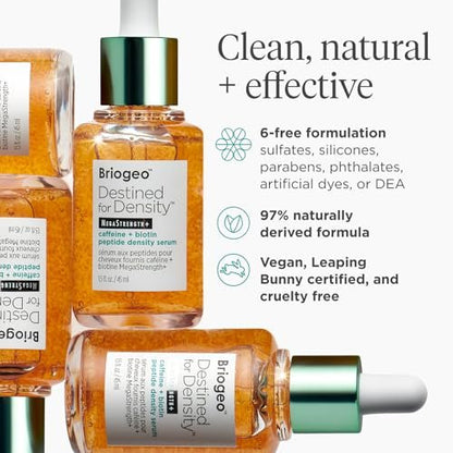 Briogeo Destined for Density Caffeine + Biotin Peptide Density Serum – Increases Hair Thickness & Volume for Fine or Thinning Hair, Fast-Absorbing, Non-Greasy, Fragrance-Free, Vegan & Cruelty-Free Avelisse
